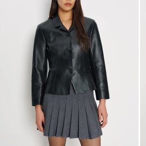 Reformation - Mina Regenerative Merino Pleated Skirt in mid-grey